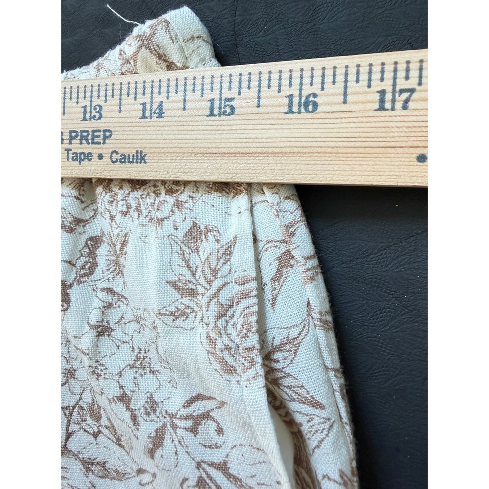 Women’s Wide-Leg Drawstring Floral Lounge Pants - White & Light Brown - Picture 13 of 14
